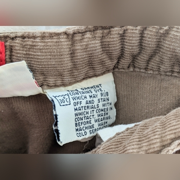 VTG Union Bay Womens Juniors Corduroy Cargo Pants Sz 17 Brown Drawstring Cuffs - Picture 11 of 12